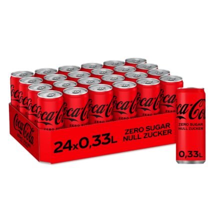 Coca-Cola Zero Sugar - Caffeinated Soft Drink with Original Coca-Cola Flavour - Zero Sugar and No Calories - in Stylish Tins (24 x 330 ml)